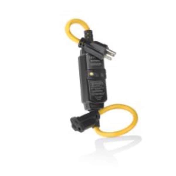 Leviton SJTW GFCI Extension Cord, 14 AWG, Outdoor, 14/3, 1 Outlets, 5-15R, Black, Polycarbonate, 5-15P GSCA1-02C - main